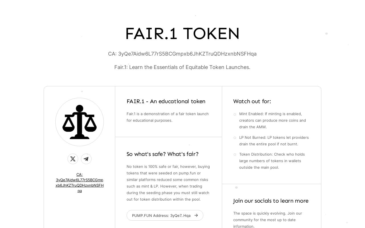 Fair Tokens FAIR token